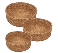 Woven Rattan Storage Baskets - 3 Piece Organizer Set, Lightweight Handcrafted Design with Natural Fiber for Multipurpose Use Storage of Toys Snacks Fruits Vegetables Eggs Flowers Kitchen Living