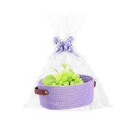 Woven Storage Basket, Cotton Rope Bin Organizer for Decorative Display, Portable Solution with Modern Design, Multi Purpose Container for Kitchen, Bathroom, Toys, Snacks and Fruit, 12x8x5 Inches