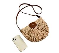 Woven Straw Handbag - Hollowed Out Summer Beach Purse, Lightweight Tote Bag