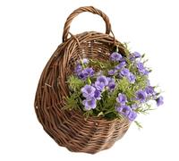 Woven Wall Basket, Handmade Rattan Planter, Natural Flower Pot for Decorative Display, Lightweight Durable Construction with Rustic Charm, Home Garden Accessory, Indoor Outdoor Decor for Living Room