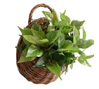 Woven Wall Basket - Wicker Wall Basket, Handmade Woven Baskets, Natural Rattan Flower Pot, Walls Hangable Baskets For Home Garden Wedding Kitchen Nursery Bedroom Living Room Plant Indoor