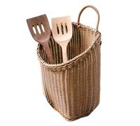 Woven Wall Baskets - 11.81x9.84x7.87 Inches Fruit Bread Storage Ornament | Artificiale Rattan Woven Basket Wall Decor - For Indoor Outdoor Kitchen Nursery Front Door Home