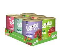 WOW Adult 24 x 800 g Alimento umido per cane - Mix: 8x Manzo, 4x Salmone, 4x Tacchino, 4x Selvaggina, 4x Agnello