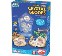 Wow in The World Break-Open Crystal GEODES 10 Real Geodes, Sparkling Crystals,