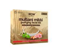 WOW Multani Mitti Kit Viso Deterge, Detox con Acqua di Rose Donna e Uomo