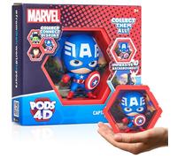 WOW! PODS - 4D Marvel Capitan America, unica figura collegabile da collezione Bobble-head che esplode dal loro mondo nel tuo, esposizione a parete o mensola, giocattoli e regali Marvel, serie 1 n. 455