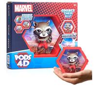 WOW! PODS 4D MARVEL Rocket | Figura Bobble-head collegabile da collezione che esplode dal loro mondo nel tuo | Espositore da parete o scaffale | Giocattoli e regali MARVEL | Serie 1 n. 459