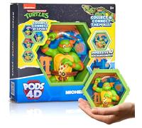 WOW! PODS - 4D Ninja Turtles Michelangelo, Unico Collegabile Collezionabile Figura Bobble-head che esplode dal loro mondo nel tuo, esposizione a parete o mensola, Serie 1 n. 432