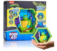 WOW! PODS - Tartarughe Ninja 4D Leonardo, Unico Collegabile Collezionabile Figura Bobble-head che esplode dal loro mondo nel tuo, esposizione a parete o mensola, Ninja Turtles Giocattoli e regali,