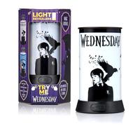 WOW! STUFF Light Revealers Wednesday Addams - Lampada notturna a 360° con spegnimento automatico, alimentazione USB o a batteria, decorazione portatile per camera da letto per bambini e adulti, regalo