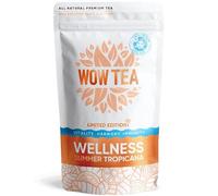 WOW TEA Estate Wellness Tea - Tè alle erbe decaffeinato | Tè con pure erbe ayurvediche - Aromi biologici di Ashwagandha, zenzero, mango | Tisana per l'immunità | 150 g, Made in EU