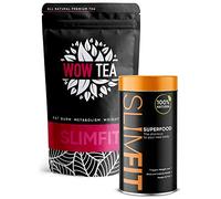WOW TEA Tisana KIT: Sostitutivo Pasto Proteico Dimagrante Naturale con 9 Superalimenti | Dimagrante Polvere & Potente Tè per Dieta Sana e Profonda Detox del Corpo | 300g, Made in EU