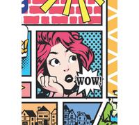 Wow Vintage Comic Pop Art 8.5 x 11 Blank Notebook Journal Sketchbook 100 Pages