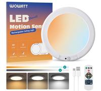 wowatt Plafoniera Con Sensore di Movimento - Plafoniera LED Soffitto 19cm 3000K 4500K 6500K Rotonda Plafoniere con Sensore Crepuscolare Dimmable Lampada per Corridoio Cucina Bagno Camera