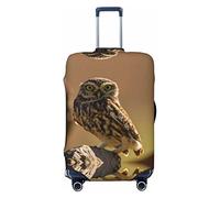 WOWBED Gufo in piedi sull'albero stampato valigia copertura elastica viaggio bagagli Protector adatto per bagagli 45-81 cm, Nero , L