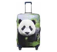 WOWBED Lovely Panda Walking on the Grassland stampato valigia copertura elastica viaggio bagagli Protector adatto per bagagli 45-81 cm, Nero , M