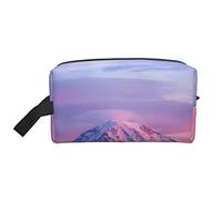 WOWBED Mount Rainier National Park at Sunset - Beauty case con cerniera, portatile, da viaggio, per donne e ragazze, colore bianco, taglia unica, bianco, Taglia unica