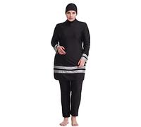 WOWDECOR - Costume da bagno per donne e ragazze taglie forti, copertura completa Burkini Hijab Nero 52