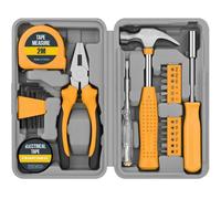WOWEI Set di Attrezzi Set di Utensili per la Casa Set di Strumenti per Donne DIY Compatto di Base 24 Pezzi per Casa e Ufficio in Custodia formato Libro Cassetta Attrezzi