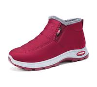 WOWEI Stivali Donna Invernali Stivaletti Moda Stivali da Neve Foderato Caldo Peluche Scarpe da Inverno Impermeabili Passeggio Boots Antiscivolo Leggero Caviglia Piatto Stivaletti (Win-J4, 40EU)