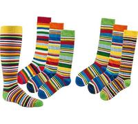 Wowerat Calze al ginocchio per computer e bambini, in cotone per ragazze e ragazzi, 3 pezzi, "Gute Laune Ringel", 3 mazzi assortiti, 27-30