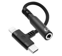 Wowfast 2 in 1 USB C + Lightnning a 3,5 mm, adattatore per cuffie Aux connettore Lightning/Type C a jack adattatore Dongle DAC Chip compatibile con Phone 16 15 14 13, Galaxy S24 S23 S21, MacBook