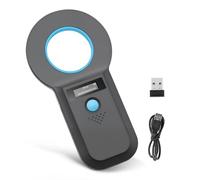 Wowfast Lettore ID animale domestico, lettore Bluetooth per animali, lettore di microchip RFID 134,2 kHz 125 kHz con luminosità OLED 128 pezzi giorno memorizzazione informazioni ISO11784/85/HFDX-B