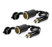 WOWLED Adattatore Hella (Din) a standard per accendisigari, spina DIN maschio europea, adattatore per accendisigari, 12 V 24 V, per moto e camion (30 cm), 2 pezzi