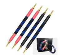 WOWLED Bi-Wire - Cavo per altoparlante con connettore a banana, 4 confezioni da 20 cm, con spina a banana BFA per HiFi Audio System, Home Theatre, Audio/Video Receiver