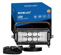 WOWLED Proiettore portatile da 36 W con base magnetica a LED, barra luminosa per guida fuoristrada, lampada da lavoro, fascio di inondazione per camion, auto, barca, campo 4x4, 12 V, 24 V, fendinebbia