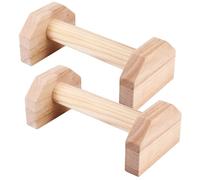 Wowlela Maniglie per flessioni in legno, 1 paio di impugnature antiscivolo, push-up bar per allenamento muscolare e allenamento della forza, in legno, per fitness, ginnastica, aerobica
