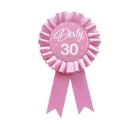 WOWOPA Sporco 30 spille, Happy 30th Birthday Tin Badge Pin 30 Years Old Birthday Rosa Corsage Rosetta Button Pin Party Decorazioni - 1 pz, Plastica, Senza pietra