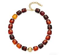 WOWORAMA Collane colorate da donna alla moda multicolore grandi perline quadrate in resina collana Boho Chunky Statement collane girocollo Y2K gioielli estivi, Adjustable Size, Resina, Non pietra