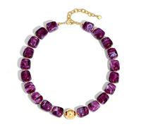 WOWORAMA Collane colorate da donna alla moda multicolore grandi perline quadrate in resina collana Boho Chunky Statement collane girocollo Y2K gioielli estivi, Adjustable Size, Resina, Non pietra