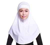 WOWOWO Hijab da Donna 2 Pezzi in Tinta Unita Amira Jersey Hijab Musulmano in Morbido Cotone Elasticizzato