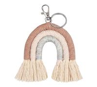 WOWOWO Portachiavi Arcobaleno Intrecciato per Donna Portachiavi con Nappa Macrame Portachiavi Gioielli