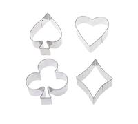 WOWOWO Stampi per Biscotti 4 Pezzi in Acciaio Inossidabile Set di formine per Biscotti Stampi per Biscotti per Pasticceria da Poker