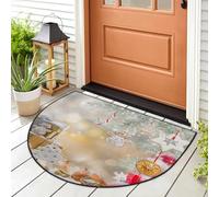 WowPrint Grazioso zerbino a tema natalizio con scritta "Happy Christmas", per interni ed esterni, lavabile, assorbente, antiscivolo, 91,4 x 61 cm