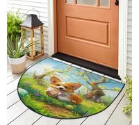 WowPrint Zerbino con cane Corgi pasquale, tappeto per interni ed esterni, lavabile, assorbente, antiscivolo, 91,4 x 61 cm