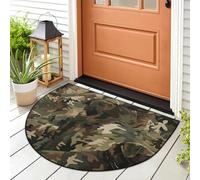 WowPrint Zerbino con motivo mimetico con cane animale, tappeto per interni ed esterni, lavabile, assorbente, antiscivolo, 91,4 x 61 cm