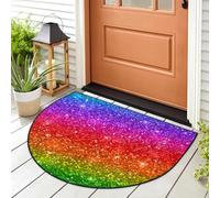 WowPrint Zerbino con strisce arcobaleno, tappetino per ingresso, tappeto colorato arcobaleno, per interni ed esterni, lavabile, assorbente, antiscivolo, 91,4 x 61 cm