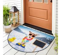WowPrint Zerbino divertente con cane neve, tappetino per ingresso per interni ed esterni, lavabile, assorbente, antiscivolo, 91,4 x 61 cm