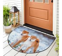 WowPrint Zerbino giapponese con cane Shiba, tappetino da ingresso per interni ed esterni, lavabile, assorbente, antiscivolo, 91,4 x 61 cm