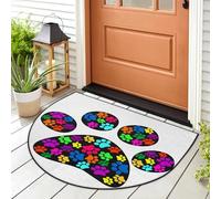 WowPrint Zerbino, zerbino colorato con zampe di cane, per interni ed esterni, lavabile, assorbente, antiscivolo, 91,4 x 61 cm