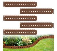 wowspeed 10 Pezzi Bordura per Giardino in Acciaio Corten, 107cm Bordura per Aiuola, Altezza 20cm, Bordo per Aiuole Flessibile, Bordure per Aiuole, Bordi per Aiuole Giardino per Cortile, Prato, Orto