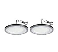 wowspeed 200W Faretti a Soffitto a LED per Interni 2PCS, 20000LM UFO LED High Bay Light 6500K Lampada da Officina Industriale, IP65 Impermeabile Plafoniera per Garage, Officina, Fabbrica, Magazzino