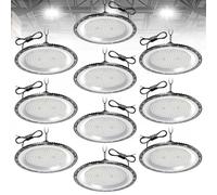 wowspeed 300W Faretti a Soffitto a LED per Interni 10PCS, 30000LM UFO LED High Bay Light 6500K Lampada da Officina Industriale, IP65 Impermeabile Plafoniera per Garage, Officina, Fabbrica, Magazzino