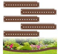 wowspeed 5 Pezzi Bordura per Giardino in Acciaio Corten, 107cm Bordura per Aiuola, Altezza 20cm, Bordo per Aiuole Flessibile, Bordure per Aiuole, Bordi per Aiuole Giardino per Cortile, Prato, Orto