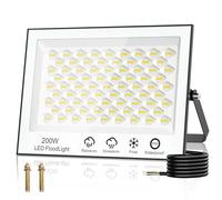 wowspeed Faretto LED da Esterno 200W - Super Luminoso 20000LM Faretti LED 6500K Bianco Freddo Faro LED Esterno, IP65 Impermeabile Faretti LED Esterno per Giardino,Patio, Cortile, Terrazza, Garage