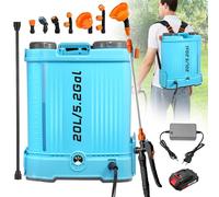 wowspeed Pompa Irroratrice a Batteria 20L, Spruzzatore Elettrico a Batteria con 7 Ugelli & Telescopica, 0-100 PSI Atomizzatore a Spalla, Nebulizzatore per Giardino Prato Siepi Diserbo Piante